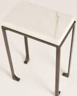Image 3 of 4: William D Scott Large Zen Side Table with White Honed Marble Top