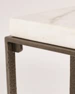 Image 4 of 4: William D Scott Large Zen Side Table with White Honed Marble Top