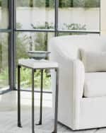 Image 1 of 4: William D Scott Large Zen Side Table with White Honed Marble Top