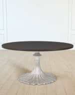 Image 1 of 3: William D Scott 60" Walnut Top Dining Table