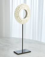 Image 2 of 2: William D Scott for Global Views Large Four Layer Bone Scalloped Mounted Ring Sculpture
