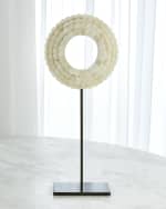 Image 1 of 2: William D Scott for Global Views Large Four Layer Bone Scalloped Mounted Ring Sculpture