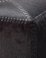 Image 2 of 2: Jamie Young Small Espresso Hair Hide Ottoman