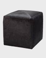 Image 1 of 2: Jamie Young Small Espresso Hair Hide Ottoman