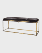 Image 1 of 3: Jamie Young Shelby Espresso Hair Hide Bench