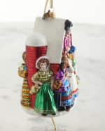 Image 3 of 4: Jay Strongwater Eight Maids A-Milking Glass Ornament