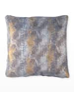 Image 3 of 3: Massoud Oil Printed Suede Pillow, 19"Sq.