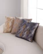 Image 1 of 3: Massoud Oil Printed Suede Pillow, 19"Sq.