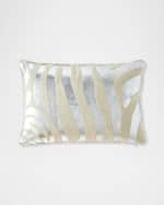 Image 1 of 2: Massoud Metallic Zebra Hair Hide Pillow, 23" x 15"