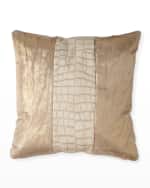 Image 3 of 3: Massoud Colorblock Croc Pillow, 19"Sq.