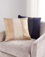 Image 1 of 3: Massoud Colorblock Croc Pillow, 19"Sq.