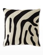 Image 3 of 3: Massoud Hair Hide Zebra Pillow, 19"Sq.