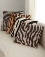Image 1 of 3: Massoud Hair Hide Zebra Pillow, 19"Sq.