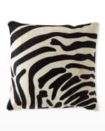Image 2 of 2: Massoud Hair Hide Zebra Pillow, 22"Sq.