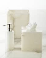 Image 4 of 4: Kassatex Alabaster Wastebasket