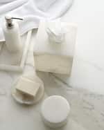 Image 3 of 4: Kassatex Alabaster Wastebasket