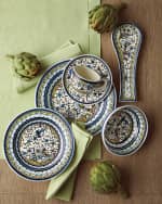 Image 3 of 3: Neiman Marcus Pavoes Blue and Green Dinner Plates, Set of 4