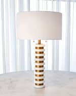 Image 2 of 3: Global Views Stacked White Marble Lamp