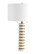 Image 3 of 3: Global Views Stacked White Marble Lamp