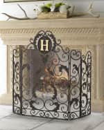 Image 1 of 2: 5-Panel Monogram Fire Screen, Personalized