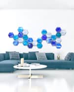 Image 2 of 2: Karo Studios Water Hexagonal Glass Wall Sculpture