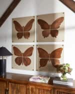 Image 2 of 5: Tommy Mitchell Walnut Butterfly Artwork 