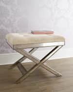 Image 1 of 6: Butler Specialty Co Lila Mirrored X Stool