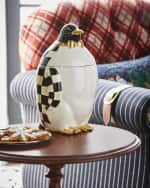 Image 1 of 5: MacKenzie-Childs Courtly Check Penguin Cookie Jar