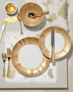 Image 3 of 8: Neiman Marcus 12-Piece Gold Brushstroke Dinnerware Set