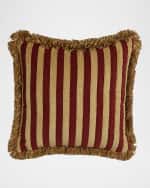 Image 2 of 2: Austin Horn Collection Bellissimo Square Chenille Pillow with Fringe, 20"Sq.