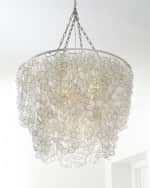 Image 1 of 3: Neiman Marcus Bernadette 3-Light Capiz Chandelier