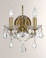Image 1 of 2: SWAROVSKI Crystorama Filmore Two-Light Elements Crystal Gold Sconce