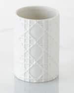 Image 1 of 4: Kassatex Cane Embossed Porcelain Tumbler
