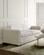Image 4 of 4: Haute House Bently White Tufted Sofa