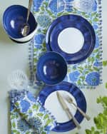 Image 3 of 5: Neiman Marcus 12-Piece Cobalt Brushstroke Dinnerware Set