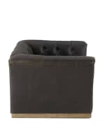 Image 4 of 4: Four Hands Charles Leather Swivel Chair