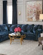 Image 2 of 5: Haute House Divine Crushed Velvet Left-Chaise Sectional, 116"