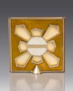 Image 2 of 2: Jay Strongwater Leland Gold Pave Corner 2" Square Picture Frame