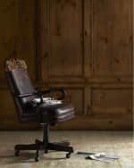 Image 2 of 4: Massoud Vale Leather Hairhide Office Chair