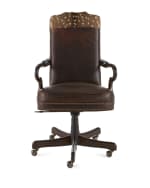 Image 3 of 4: Massoud Vale Leather Hairhide Office Chair