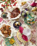Image 3 of 6: Neiman Marcus 12-Piece Pink Brushstroke Dinnerware Set