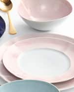 Image 1 of 6: Neiman Marcus 12-Piece Pink Brushstroke Dinnerware Set