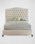 Image 1 of 3: Haute House Harper Tufted Ivory Velvet California King Bed