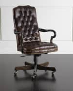 Image 1 of 3: Massoud Blevens Tufted-Leather Office Chair