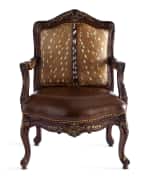 Image 2 of 3: Massoud Dani Hairhide Leather Bergere Chair