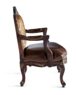 Image 3 of 3: Massoud Dani Hairhide Leather Bergere Chair