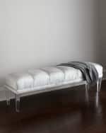 Image 2 of 2: Haute House Becky Acrylic-Leg Bench 60"