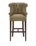 Image 3 of 5: Haute House Peacock Tufted Barstool, 32.5"