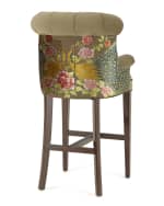 Image 1 of 5: Haute House Peacock Tufted Barstool, 32.5"