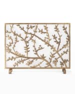 Image 2 of 2: Golden Flowers and Branches Fireplace Screen